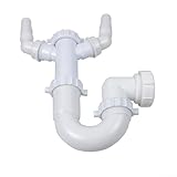 Photo Gallery besttoolifes sistema di scarico della u-bend dello scolo 40mm del lavandino della cucina con la trappola, doppio connettore dell ugello, struttura del pvc/dei pp Photo Gallery besttoolifes sistema di scarico della u-bend dello scolo 40mm del lavandino della cucina con la trappola, doppio connettore dell ugello, struttura del pvc/dei pp