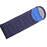 RONGJJ Saco de dormir, portátil sobre saco de dormir para adultos al aire libre interior de invierno cálido grueso frío doble individual, azul