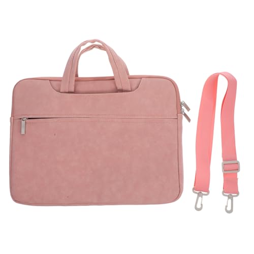 Funda para portátil de 14 pulgadas rosa en cuero PU de diseño minimalista