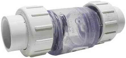 1" True Union Swing Check Valve Clear PVC