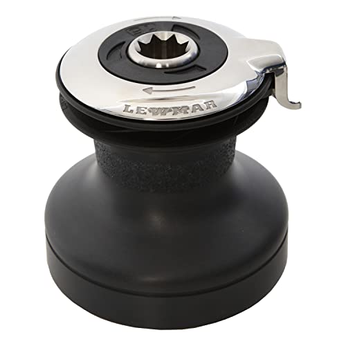 Image of Lewmar 15ST EVO Self Tailing Alloy Winch in Black - Single Speed Size 15 Winch, Gear Ratio 2:1, Power Ratio 15.8:1, Measures 4-3 /4 inch Base Diameter x 4-11 /16 inch high, no Tools Required