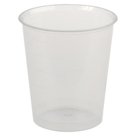 Medizinbecher Set: Becher 30ml 480Stück transparent + 480 Stück Deckel weiss Cover