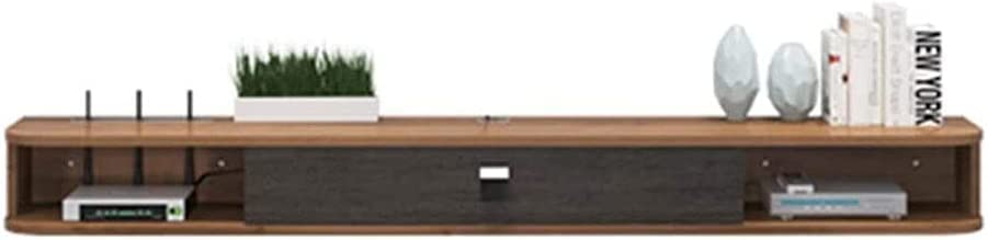 QNS Wandmontierte Medienkonsole, Schwebender TV-Ständer aus massivem Holz, platzsparende Unterhaltungseinheit zur Wandmontage für Wohnzimmer, Schlafzimmer/B/120X23,6X16Cm