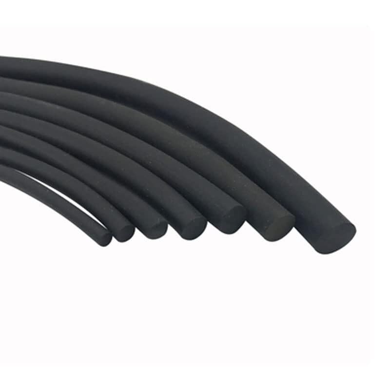 Generico 1 pz 5 mm di diametro del filo Linea di colore nero Filettatura sigillata Striscia rotonda in gomma solida Resistenza alle alte temperature Superficie liscia - (Lunghezza: 500 mm)(2000mm)