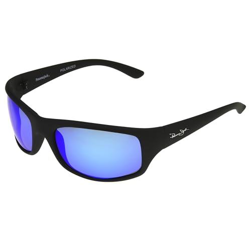 Image of Panama Jack x Foster Grant Matte Black Wrap Polarized Sunglasses