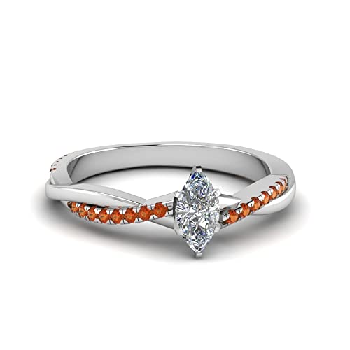 Image of 55Carat Choose Your Gemstone Dainty Infinity Twist Diamond CZ Ring Sterling Silver Marquise Shape Engagement Rings Everyday Jewelry Wedding Jewelry Handmade Gifts for Wife US Size 4 to 12