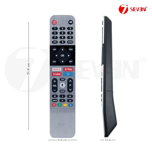 Image of 7SEVEN Compatible SKYWORTH TV Remote Control with Google Assistant, Bluetooth Voice Command skyworth Remote Android tv with Netflix YouTube Media Player and Google Play hot Keys. Pairing Must!