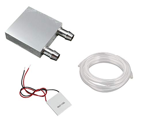 Image of INVENTO 1Pcs Peltier Aluminum Water Cooling Block 40x40x12mm + Tec1 12706 Peltier + 7mm PVC Tube Clear Flexible Pipe