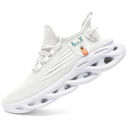 Image of Mens Running Shoes Gym Slip on Sneakers Non Slip Walking Tennis Sports Work Athletic Workout Casual Lightweight Breathable Fashion