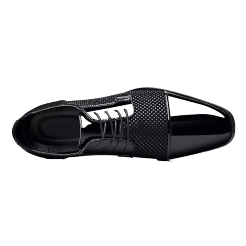 Men’s Derby Formal Dress Shoes Business Pointed-Toe Oxford Lace-Up Leather Wedding Office Shoes3