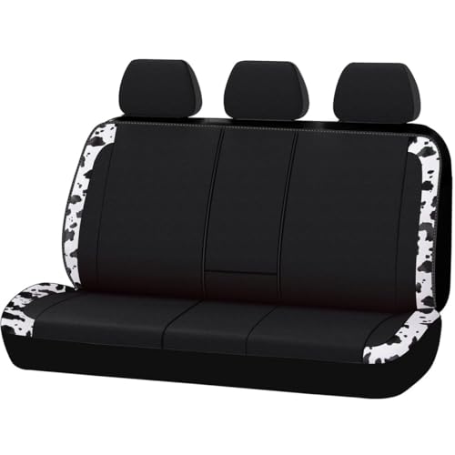 Flying Banner Neoprene Rear Bench car seat Covers car seat Protectors Split 40/60 60/40 (Cow Print & Black Neoprene)