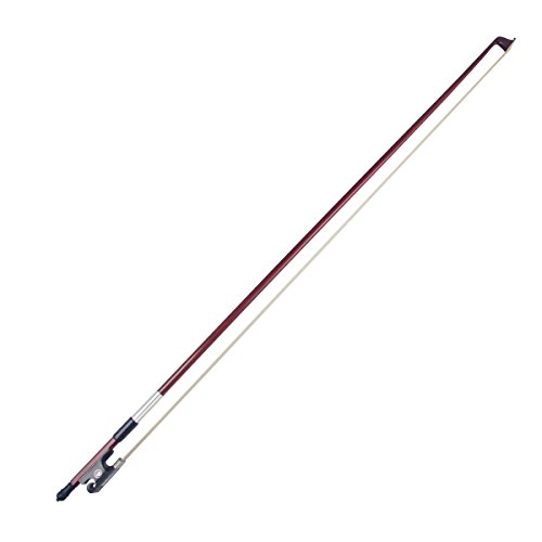 Image of Kmise Violin Bow 4 /4 Sandalwood Bows for Fiddle Octagonal Round Stick with Mongolian Horse Hair Ox Horn Frog Silver Wire Winding for Beginners and Advanced Players