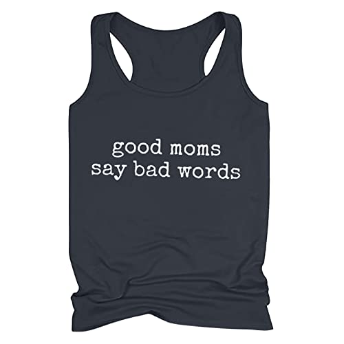 Pbnbp Women'S Novelty Casual Tank Tops Funny Alphabets Print Good Moms Say Bad Words Shirts Racerback Round Neck Sleeveless Loose Fit Base Layer thumb #2
