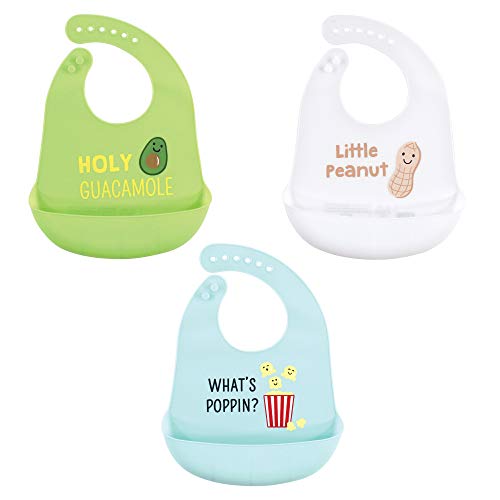 Image of Hudson Baby Unisex Baby Silicone Bibs, Guacamole, One Size