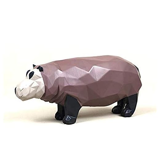BXU-BG Dekorationer Art Craft Hippo harts staty abstrakt flod geometri häst Afrika vilda hem och möbler