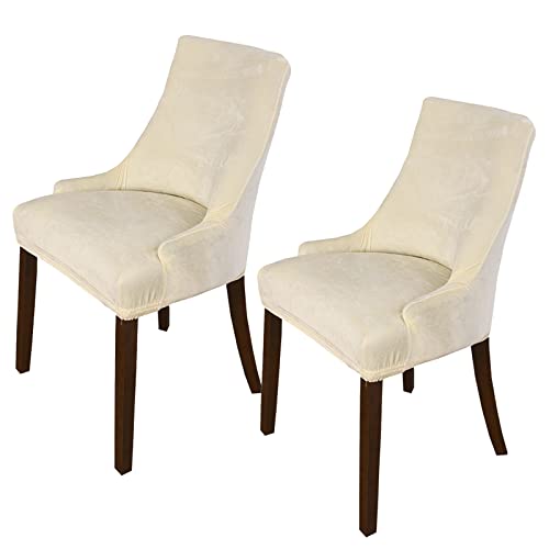 MINGPINHUIUS Velvet Wingback Chair Slipcover,Velvet Stretch Wingback Chair Cover,Sloping Arm Chair Protector Cover for Dining Room Banquet Home Decor Machine Washable Hand Washable