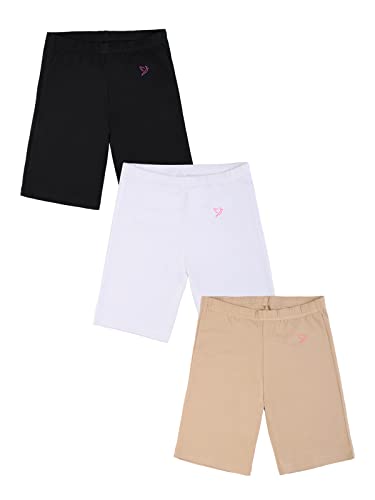 Image of TWIN BIRDS Cotton Stretchable Solid Coloured Skinny Fit Knee Length Yoga /Cycling /Sports Shorts for Girls