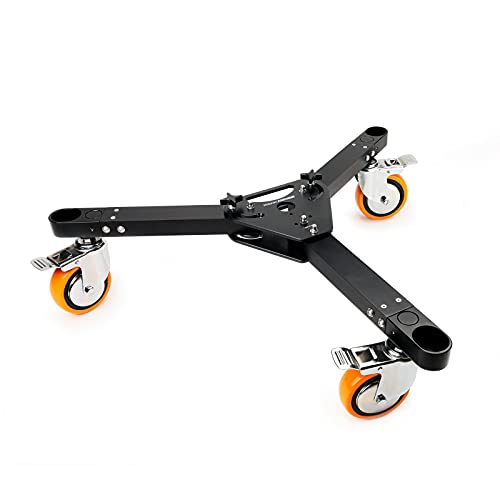 PROAIM Anchor Heavy-Duty Studio Camera Dolly for Heavy Tripods, Jibs & Cranes up to 500kg/1100lb. Track Compatible, Lightweight & Aluminum Made. W/ Wheel Lock, Collapsible (DL-ANCR-02)