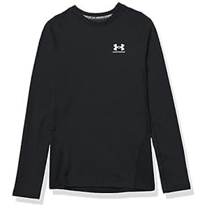 Under Armour Boys’ ColdGear Armour Long Sleeve T-Shirt , Black (001)/White , Youth Large