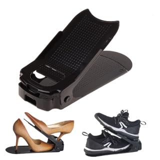 20 Organizadores Sapatos Saltos Tênis Preto com Furo - Regulagem ...
