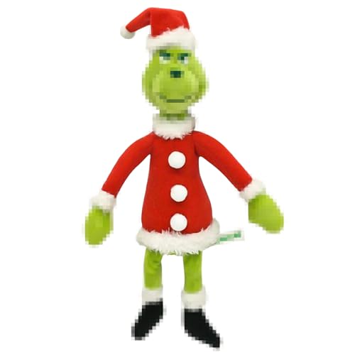 Peluche natal, peluche boneca de pelúcia, brinquedo de peluche para crianças, ornamento de Natal de pelúcia, peluche verde, decoração de Natal, presente para meninos meninas aniversário Natal (Natal)