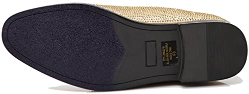 Image of SPK24 Men Vintage Spikes Sparkle Formal Tuxedo Stage Fashion Slip On Loafer Dress Shoes