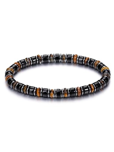 Jovivi Mens Obsidian Hematite Bracelet Men,Mens Jewellery,Men's Healing Crystal Anxiety Beaded Bracelets Natural Stone Bead Bracelets Gifts for Men Him Boyfriend Valentines Birthday