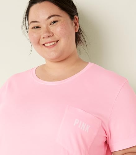 Victoria's Secret Pink Women's Oversized Campus T-Shirt, Pure Black, XS - image 3