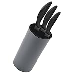 Universal Knife Holder,Knife Block Without Knives,Detachable Knife Holder,Knife Block Storage Holder for Protecingt Blade Space Saver,Space Saver Knife Storage Holder with Scissors Slot(Grey)