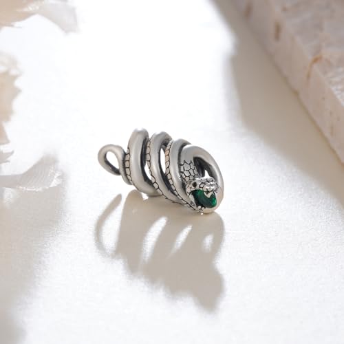 Snake Charm 925 Sterling Silver Serpent Beads Animal Charms for Bracelets Snake Jewelry Gifts for Women3