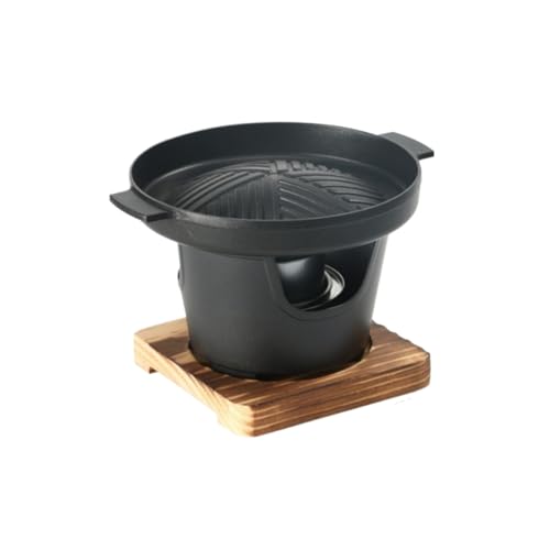 Fiozwea ミニグリル 1人用 多目的アルコールストーブ ポータブルアウトドアチャコールグリル 錆びにくく、焦げ付きにくく、お手入れ簡単なアルミニウム製 1〜2人用 (ミニグリル,B)