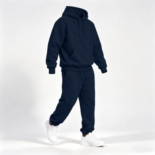 Elneeya Mens Sweatsuit Oversized Jogger Sets Fall Gym 2 Piece Sets - image 3