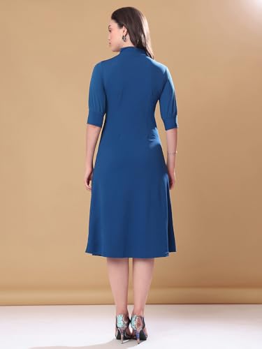 Image of PURVAJA Women's A-Line Knee Length Dress (Bely-123-130)