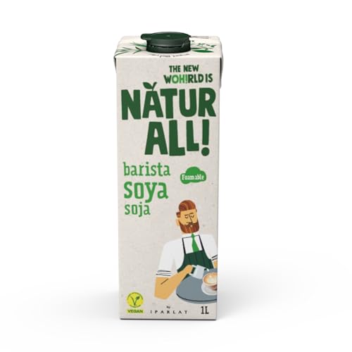 NATUR ALL | Barista Soya Drink 1L - Foamable Plant-Based Milk Alternative for Coffee Dairy-Free Vegan Long Life UHT (Pack of 6)