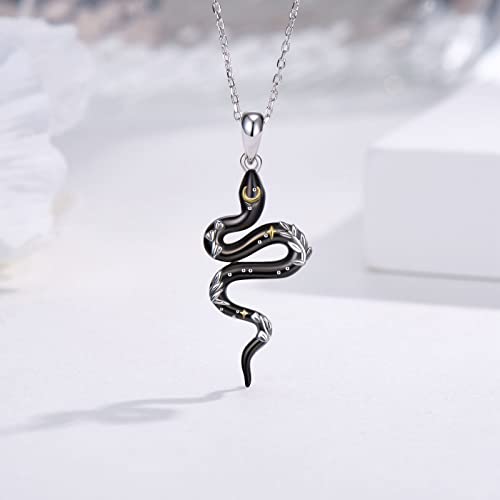 Animal Necklace Sterling Silver Snake/Deer/Bat/Highland Cow/Panda/Koala/Cat Pendant Necklace Animal Jewelry Gifts for Women2