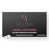 VLUSH Vaginal Moisturizer Suppositories - Deep Hydration with Hyaluronic Acid for Vaginal Dryness, Menopause Support & Daily Comfort, Made in FDA Registered Facility - Hormone-Free (10 Count)