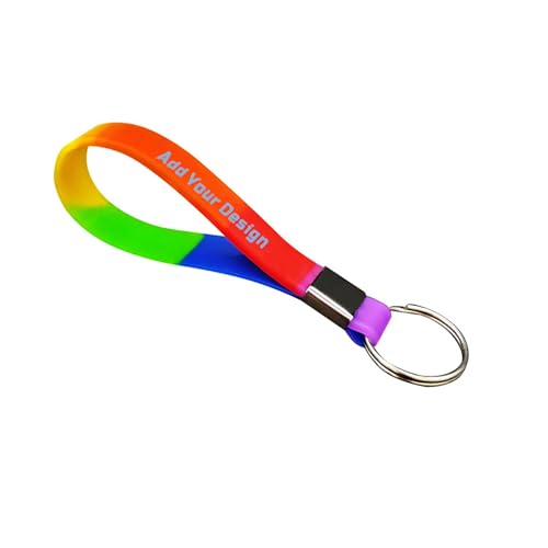 HDWerker 50 Personalized Silicone Keychains for Backpack Key Cellphone, Custom Silicone Keyrings CustomText/Icon for Adults