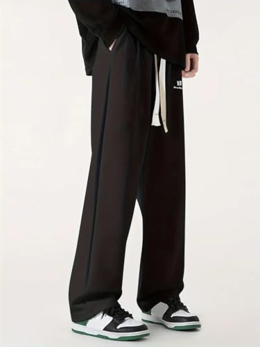 Image of Samfor Mid-Rise Stretchable Joggers in Premium Polycotton Comfort Blend for Street and Lounge Wear - Korean Style Baggy Track Pants for Men