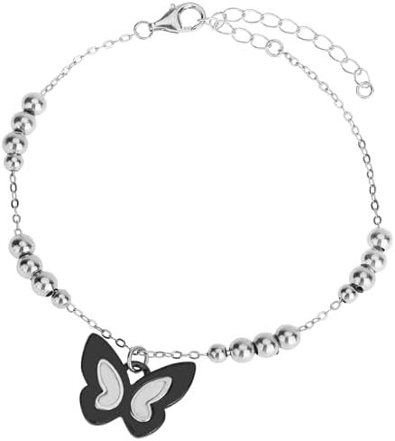 Gifts for Women S925 Sterling Silver Purple Butterfly Bracelet,Adjustable Charm Bracelets Jewelry Present for Women,Anniversary Holiday Christmas Birthday Gifts for Mother Wife Daughter