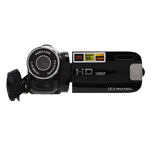 Bewinner Full HD 1080P 16MP Camera Recorder,16X Zoom 270° Rotation Digital Camcorders,Portable Video Camera Camcorder with flash Support Selfie/Continuous Shooting(black)
