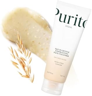 Purito Oat Exfoliating Facial Polish Cleanser - Hydrating Daily Face Wash with Gentle Scrub Clay Pore Minimizing Panthenol, Oat Seed Water Vegan, Non-comedogenic Korean Skin Care 5.07 fl.oz