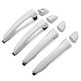 X4XZ 4PCS White Exterior Outside Door Handle Front Rear Left Right with Cover for 2017 2018 2019 202