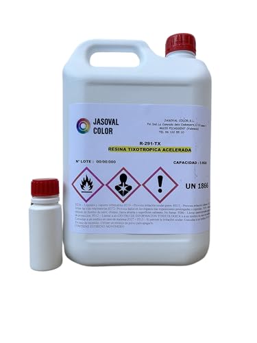 Resina de Poliéster 1kg con Catalizador - Ideal para Fibra de Vidrio, Reparación de Piscinas, Carrocería y Uso Náutico - Jasoval Color