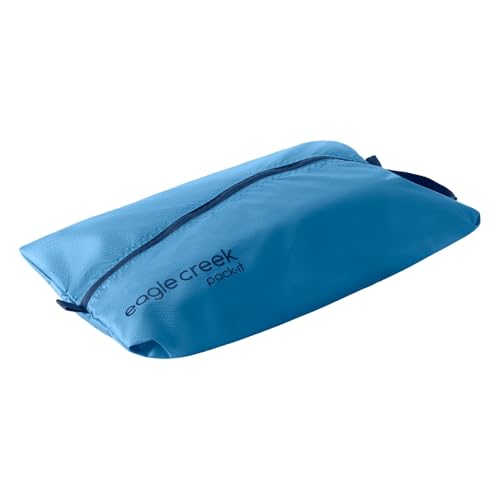 Eagle Creek Pack-It Isolate Shoe Sack - Breathable Shoe Sack for Travel - Lightweight & Portable - Washable - Water-Resistant - Easy-Grab Zipper - Top Handle - Blue Dawn4