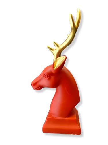 Image of AUGEN Polyresin Red Deer Idol Statue Showpiece for Home Decor Decoration and Gifting (1 Piece,9830C)