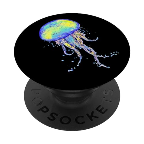Jellyfish poisonous Jellyfish PopSockets Swappable PopGrip, Black