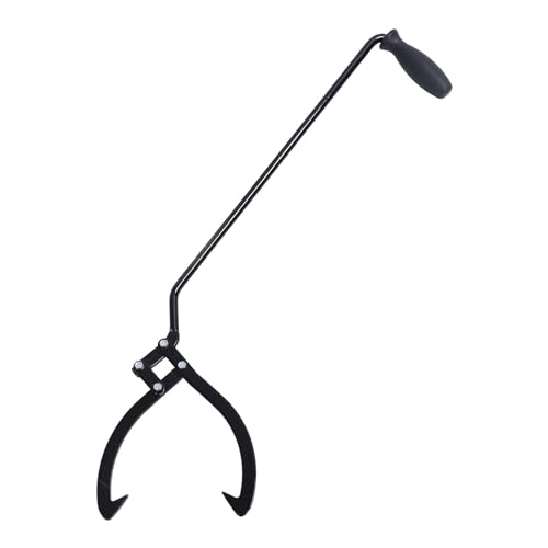 Wifehelper 10-Zoll-Holzzange, Brennholzheber aus Stahl mit Hakenkopf, Ergonomisches Design für Einfache Handhabung, 31,10-Zoll-Holzrutschwerkzeug Zum Stapeln von Holz,