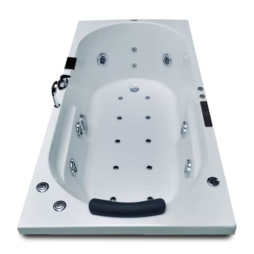 Image of Madonna Divine 5.5 ft. Bathtub with Whirlpool, Bubble and Back Massage, Filler Set and Online Heater with Digital Control Panel (Ivory)