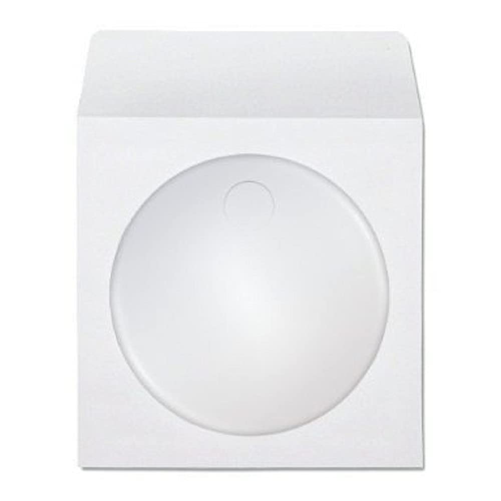 DragonTrading® 300 sobres de papel blanco para CD/DVD/Bluray con ventana transparente