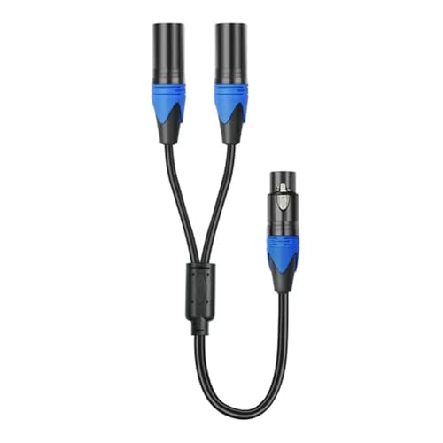 Webolu 50cm XLR スプリッター ケーブル 1 XLR メス - 2 XLR オス XLR Y スプリッター ケーブル マイク スプリッター コード アンプ ミキサー FMM 用